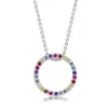 CHRISTOFFERSEN JEWELLERY HALSKÆDE SØLV CIRKEL RAINBOW - 2010127B-6