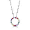 CHRISTOFFERSEN JEWELLERY HALSKÆDE SØLV LILLE CIRKEL RAINBOW - 2010127A-6
