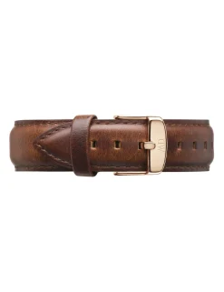 DANIEL WELLINGTON LÆDER REM LYS BRUN - DW00200035