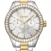 DKNY NOLITA MULTI GLITZ UR DAME STÅL OG GULD FARVET MED LÆNKE - DK1L027M0075