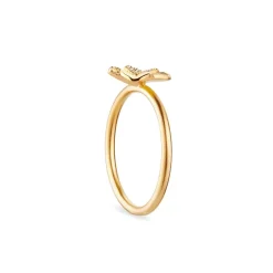 FLORA DANICA FIRKLØVER RING PAVÉ FORGYLDT SØLV - FLC-RI-G-PAVE