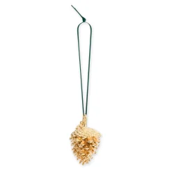 FLORA DANICA FYRREKOGLE JULEPYNT I BELAGT 18 KARAT GULD - XMAS-KOGLE-G
