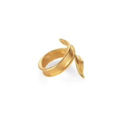 FLORA DANICA GRÆS RING SØLV FORGYLDT STATEMENT - GR-StRi-G