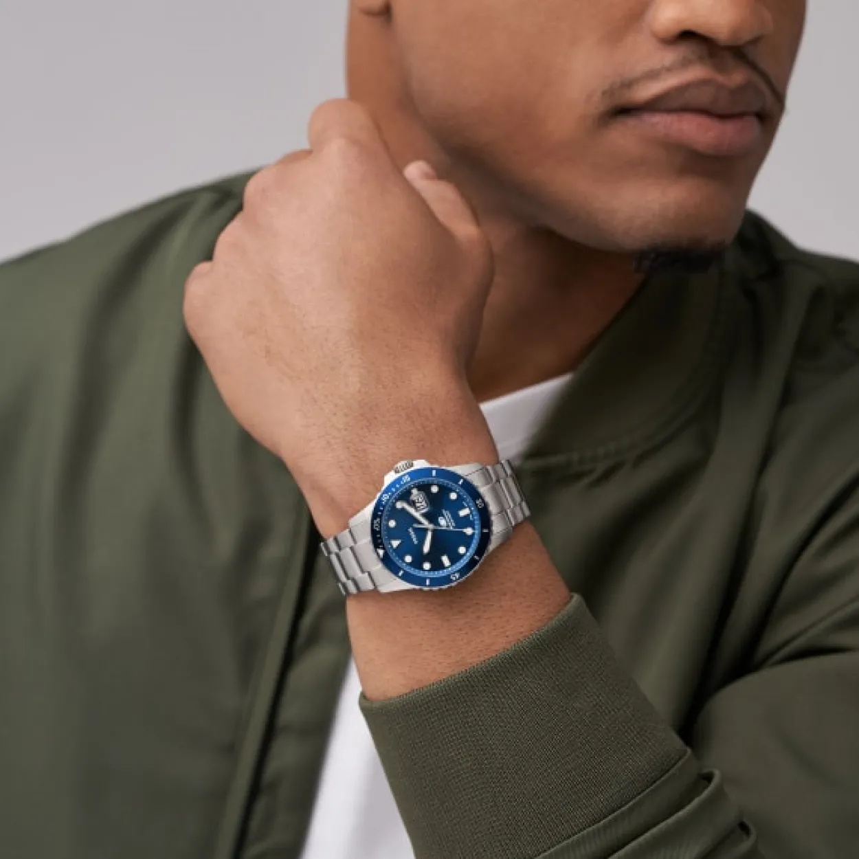 FOSSIL BLUE MØRKEBLÅ SKIVE MED LÆNKE - FS6029