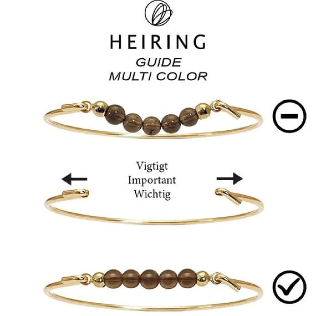 HEIRING KOULÉ MIXET TOP TIL MULTI ARMRING I FORGYLDT SØLV - 53-4-38FG-7