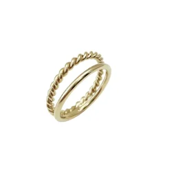 HEIRING RING SØLV FORGYLDT BRAIDED - 52-5-01FG