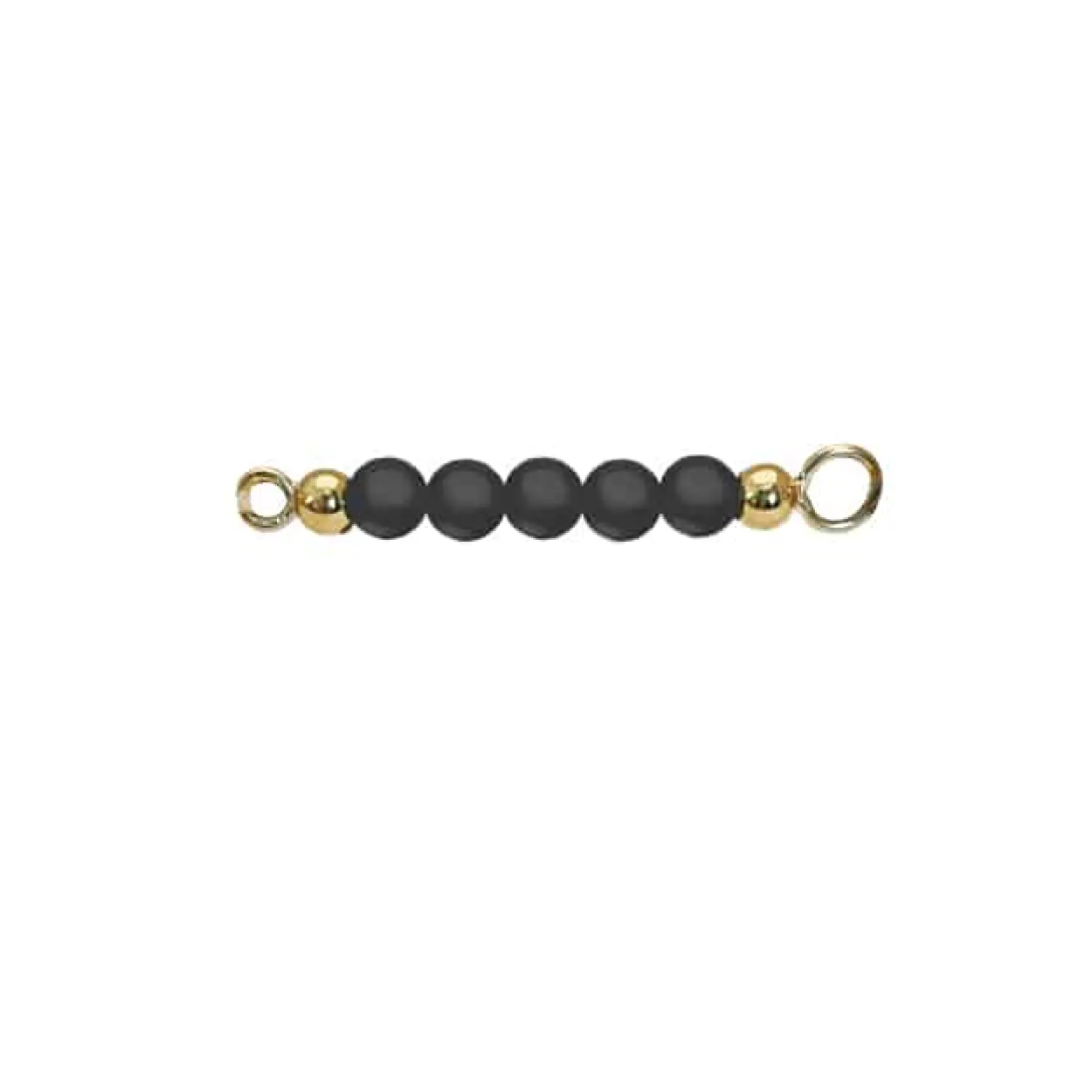 HEIRING SORT AGAT TOP TIL MULTI ARMRING I FORGYLDT - 53-4-27FG