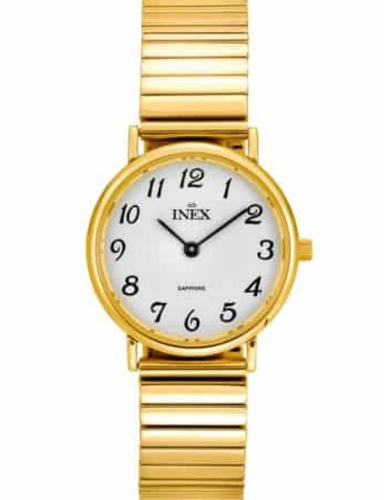 INEX DAME GULD FARVET FLEX MED SAFIR GLAS - A69194-1D0A
