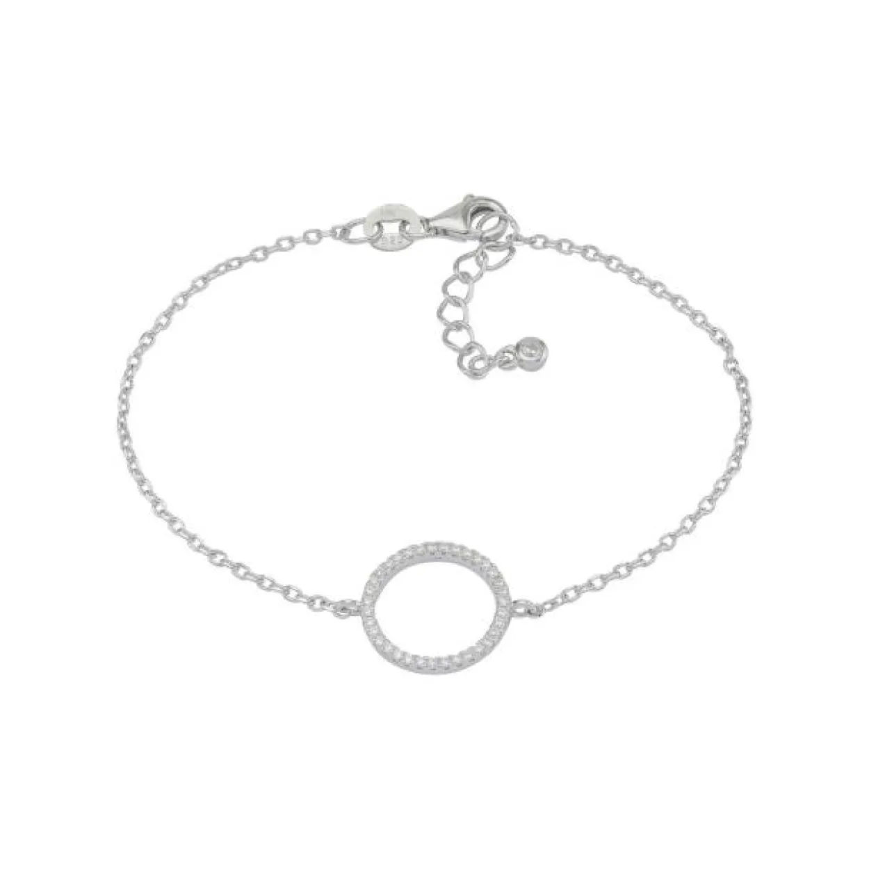 JOANLI NOR ANNANOR ARMBÅND SØLV CIRKEL MED ZIRKONIA - 80450110900