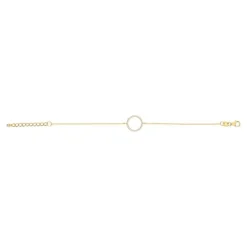 JOANLI NOR ANNANOR ARMBÅND SØLV FORGYLDT 13 MM CIRKEL MED ZIRKONIA - 80450115900