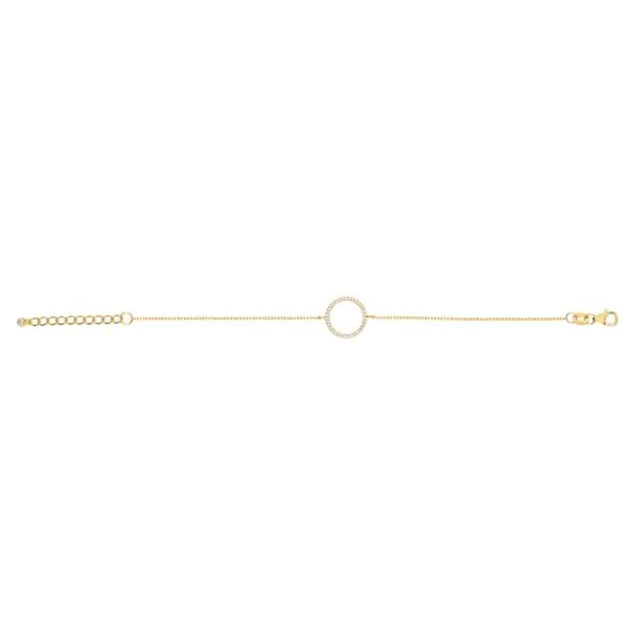 JOANLI NOR ANNANOR ARMBÅND SØLV FORGYLDT 13 MM CIRKEL MED ZIRKONIA - 80450115900