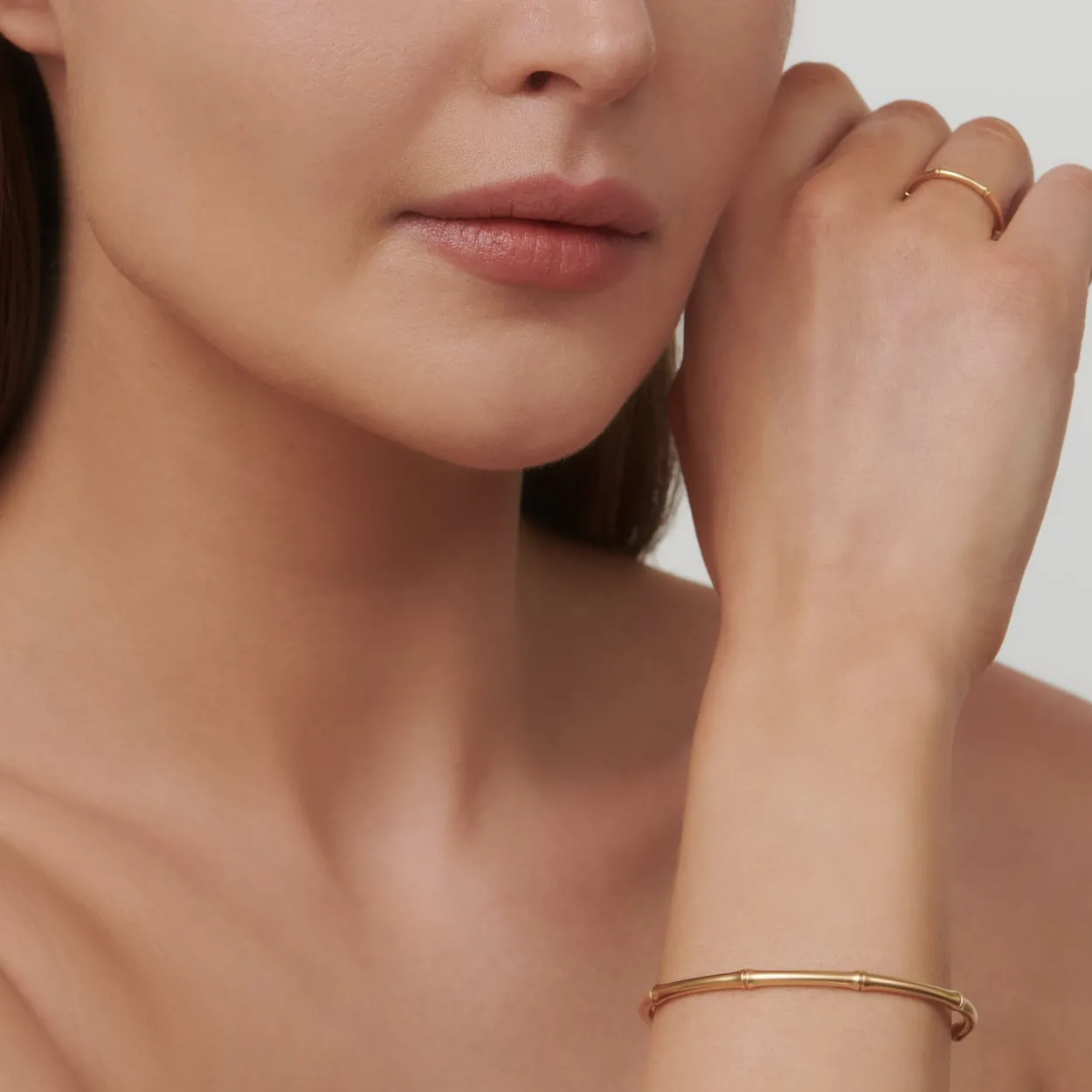 JULIE SANDLAU BAMBOO RING SMALL 14 KARAT GULD - YG14-RI353
