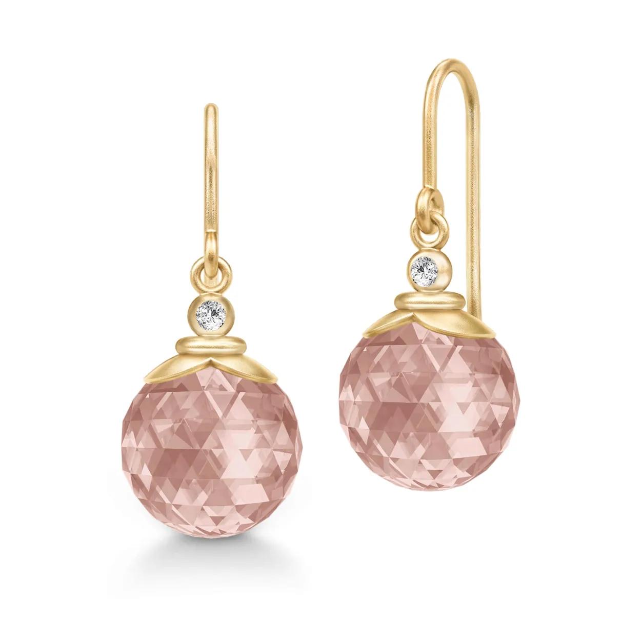 JULIE SANDLAU BERRY EARRING MED TURMALIN ROSE MED KRYSTAL - HKS788GDTRCRCZ
