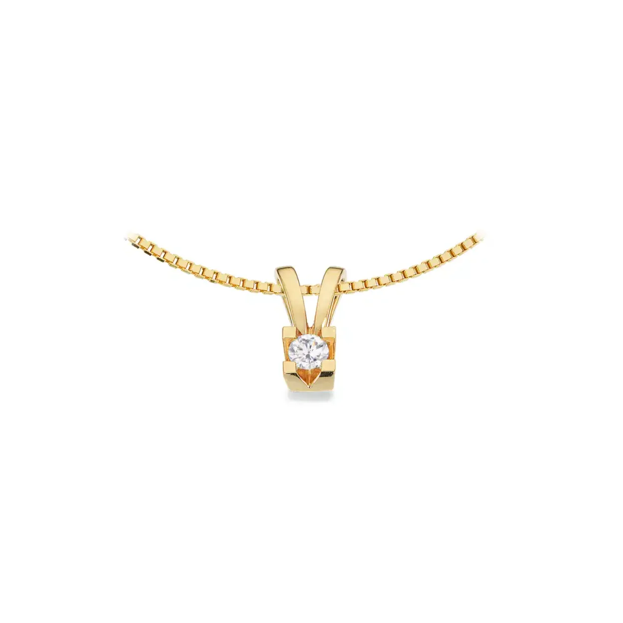 KLEOPATRA 14 KARAT GULD VEDHÆNG MED BRILLANT 0,10 CARAT - 2135,10