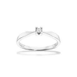 KLEOPATRA 14 KARAT HVIDGULD RING MED BRILLANT 0,05 CT. W/SI - 7136,05