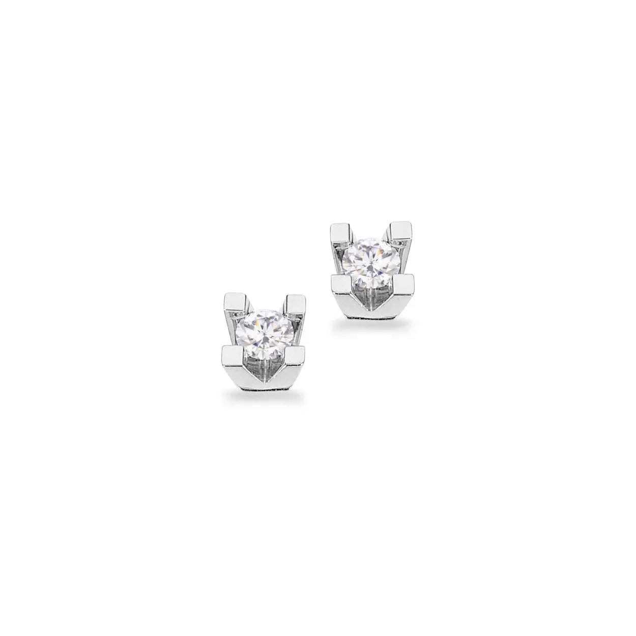 KLEOPATRA ØRERINGE 14 KARAT HVIDGULD MED BRILLANT 0,10 CARAT - 1136,10