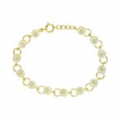 LUND COPENHAGEN MARGUERIT ARMBÅND FORGYLDT SØLV M/ EMALJE - 901075-M