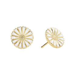 LUND COPENHAGEN MARGUERIT ØRERINGE 11MM FORGYLDT SØLV - 909011-4-M