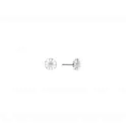 LUND COPENHAGEN MARGUERIT ØRESTIK HVID 7,5 MM SØLV - 909075-4-H