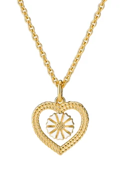 LUND COPENHAGEN MARGUERITE SØLV FORGYLDT COLLIER HJERTE SNOET KRANS - 9025064-M