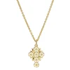 LUND COPENHAGEN MARGUERIT HALSKÆDE KORS SØLV FORGYLDT - 9025077-M