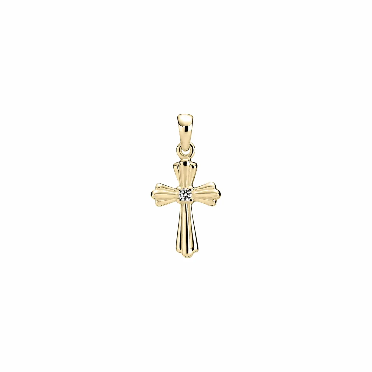LUND COPENHAGEN VEDHÆNG KORS MED STEN 8 KT GULD - 3061280-30