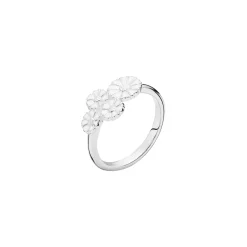 LUND OF COPENHAGEN RING MARGUERITTER SØLV OG HVID - 9075046-H