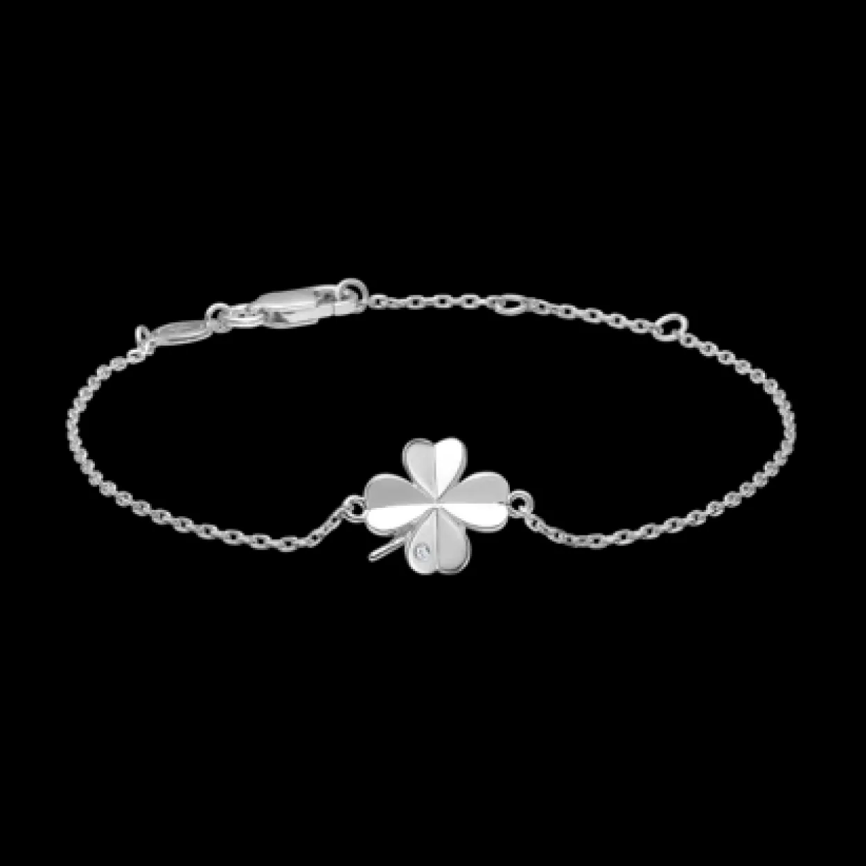 MADS Z CLOVER ARMBÅND SØLV MED ZIRKONIA - 3157102