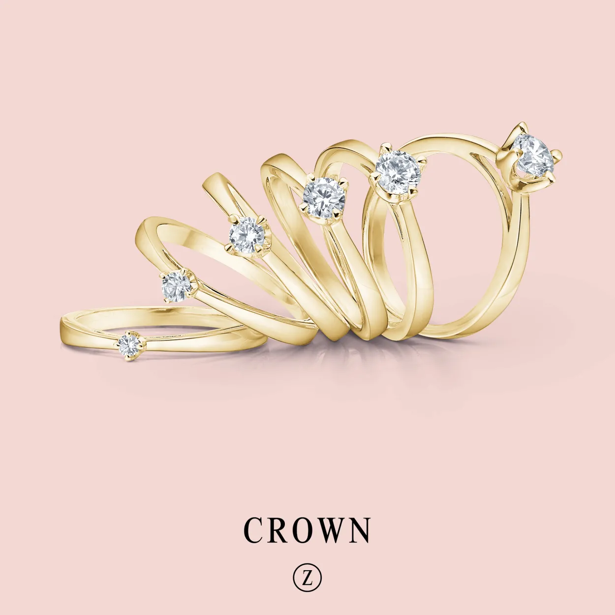 MADS Z CROWN RING 14 KARAT GULD MED BRILLANT 0,04 CARAT - 1541604
