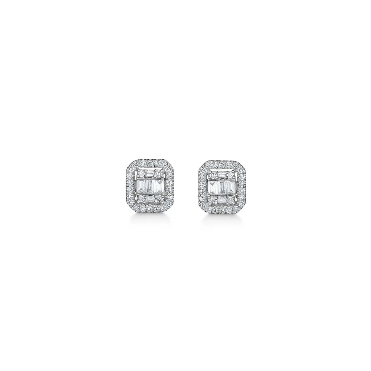 MADS Z ELIZABETH ØRERINGE 14 KARAT HVIDGULD MED 0,18 CT DIAMANTER - 1611030