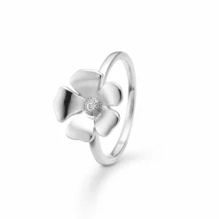 MADS Z FLEUR RING SØLV MED HVID TOPAS - 2146106