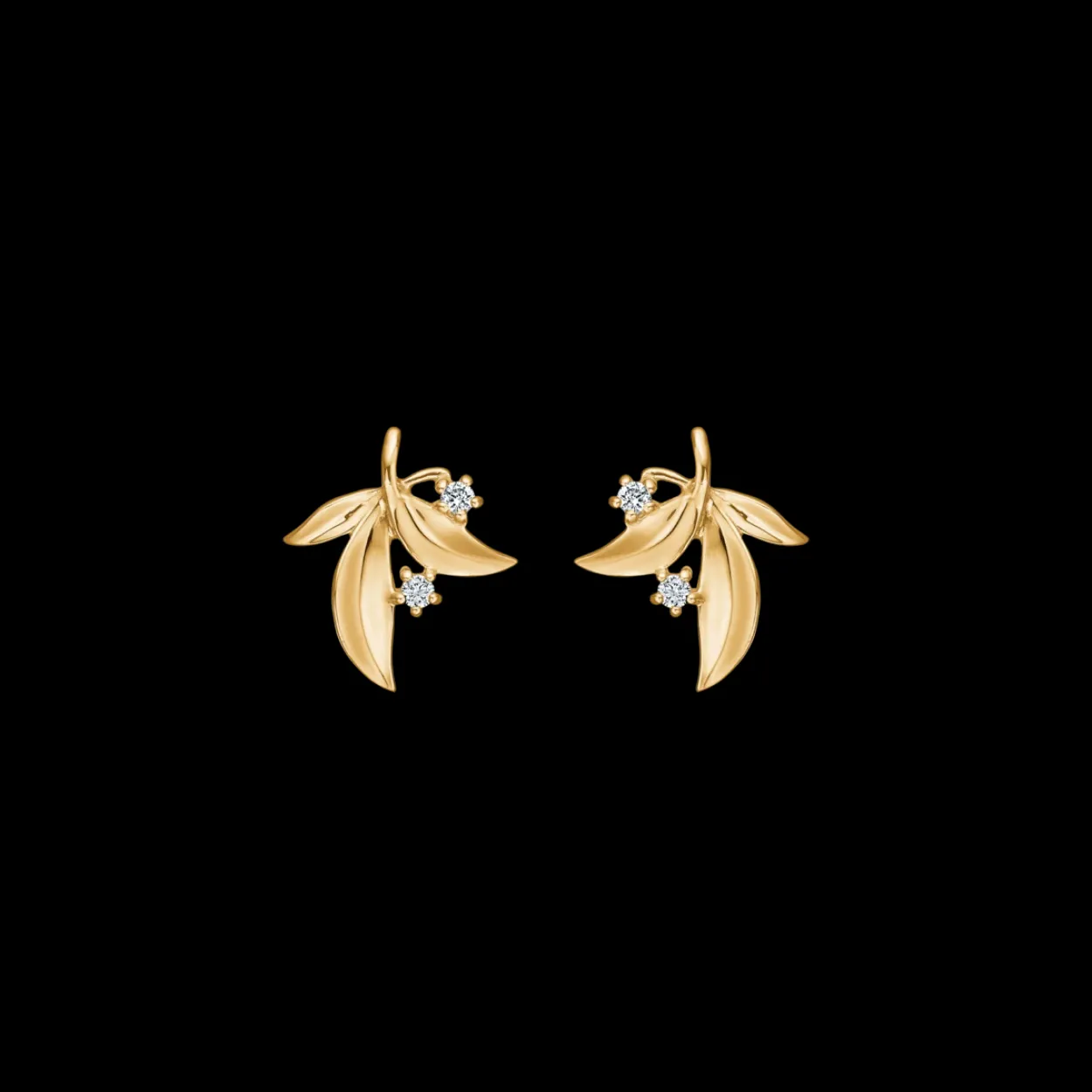 MADS Z OLIVE LOVE 14 KARAT GULD ØRERINGE M. 0,06 CT W/SI - 1511104