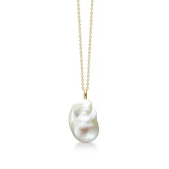 MADS Z TEARDROP VEDHÆNG 14 KARAT GULD MED BAROK HVID PERLE - 1533803