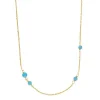 NORDAHL ANDERSEN HALSKÆDE SØLV FORGYLDT TURQUOISE52 - 20890215900