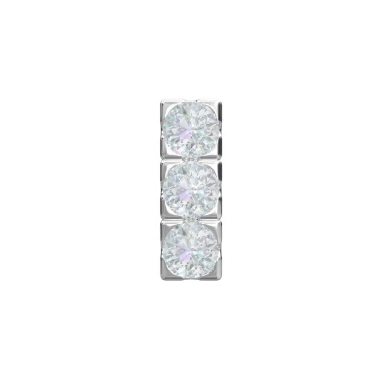NORDAHL JEWELLERY LABRET PIRCING SØLV MED 3 ZIRKONIA - 30140030900