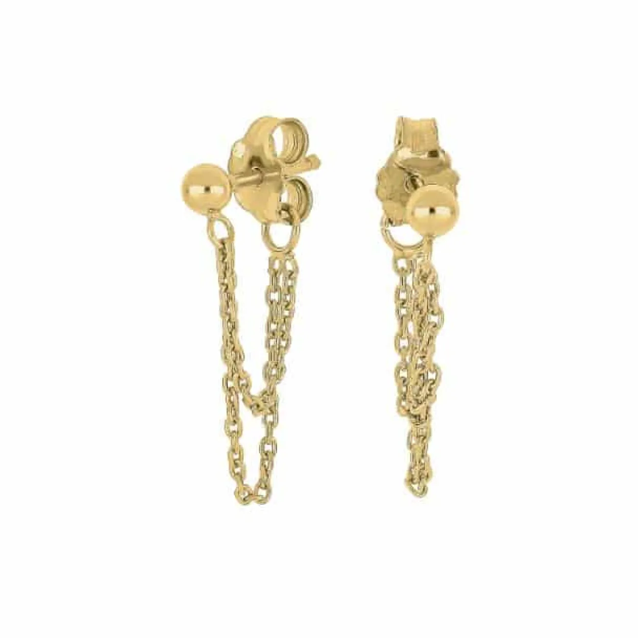 NORDAHL JEWELLERY ØRERINGE SØLV FORGYLDT MED KÆDE - 325 720-3
