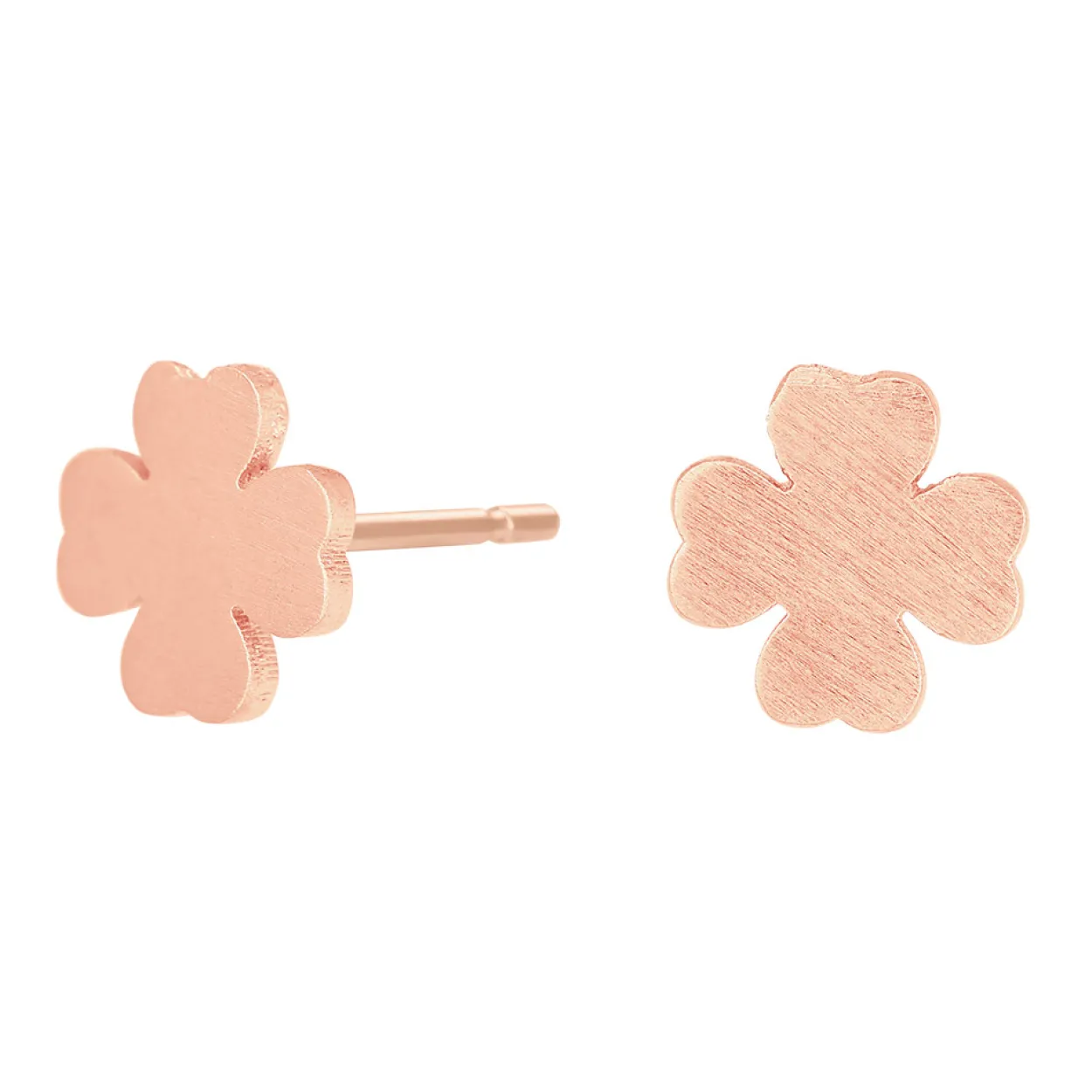 NORDAHL JEWELLERY SØLV ØRERINGE STIK ROSA FORGYLDT FIRKLØVER LUCKY 7 MM - 325 635-4