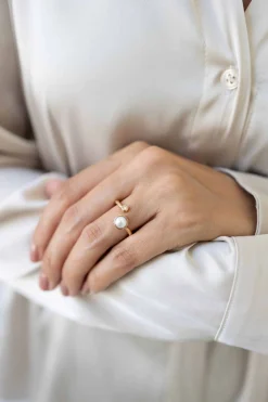 PER BORUP OPHELIA RING STOR 14 KARAT GULD MED PERLE - 1129RX