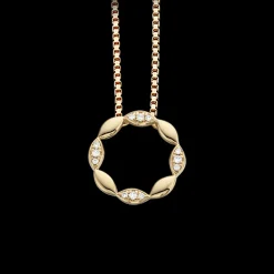 SCROUPLES 14 KARAT GULD HALSKÆDE CIRKEL 0,06 CT W/SI - 212075