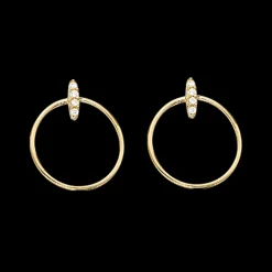SCROUPLES 8 KARAT GULD ØRESTIK CIRKEL MED ZIRKONIA - 118533