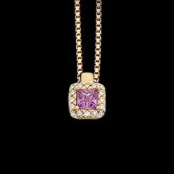 SCROUPLES DIANA VEDHÆNG 14 KARAT GULD MED PINK SAFIR - 212145