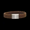 SCROUPLES FORCE HERRE ARMBÅND FLETTET BRUN LÆDER - 02741,21