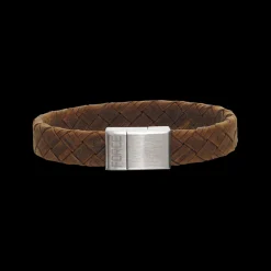 SCROUPLES FORCE HERRE ARMBÅND FLETTET BRUN LÆDER - 02741,21