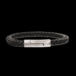SCROUPLES HERRE ARMBÅND BRUN FLETTET MED STÅL LÅS - 03041,21
