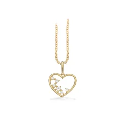 SCROUPLES HJERTE VEDHÆNG I 8 KARAT GULD MED 6 ZIRKONIA STENE - 215683