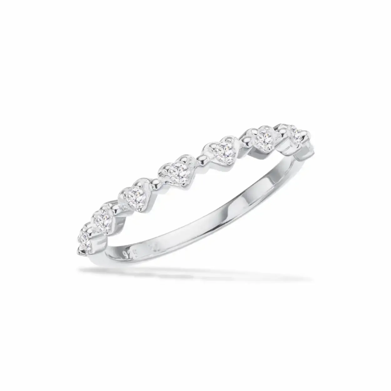 SCROUPLES RING BØRN/VOKSNE SØLV HJERTER MED ZIRKONIA - 729252