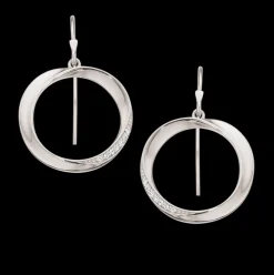 SCROUPLES SØLV ØRERINGE OVAL MED ZIRKONIA - 155102