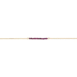 SCROUPLES SOHO ARMBÅND FORGYLDT SØLV MED RØDE STEN - 38742A,M