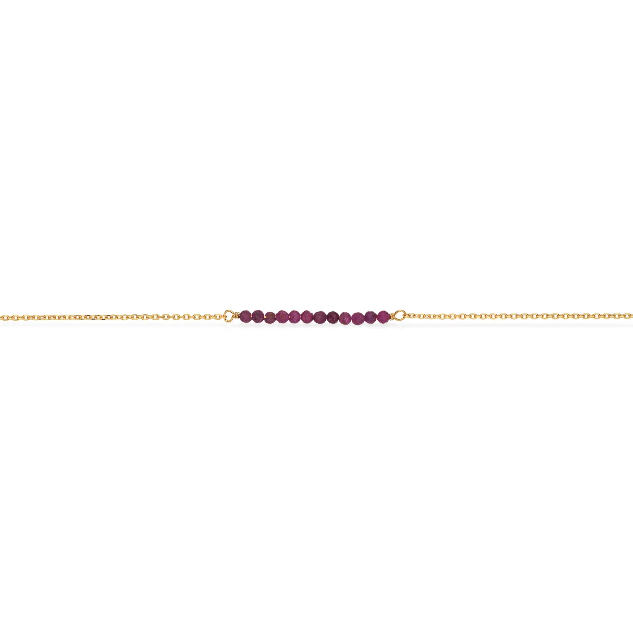 SCROUPLES SOHO ARMBÅND FORGYLDT SØLV MED RØDE STEN - 38742A,M