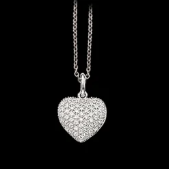 SCROUPLES SOHO SØLV HALSKÆDE MED HJERTE PAVÉ ZIRCONIA - 233582